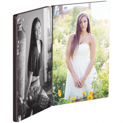 Ж7 CL - Rectangle photo panel with hinges - Left and right panels, HDF, White, Gloss , 88,9 x 127 x 6,35 mm
