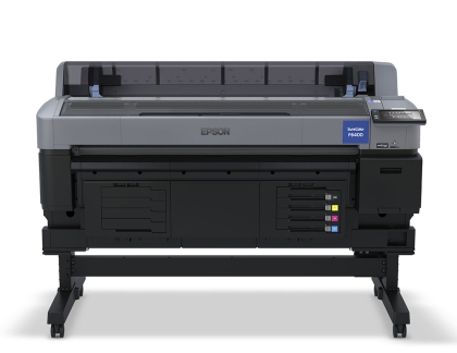 Epson SC-F6400 sublimation printer with CMYK sublimation ink configuration, shown without sublimation paper loaded