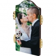 Arch photo panel with hinges - Center, HB, White, Gloss, 73 x 133.4 mm x 6.35 mm