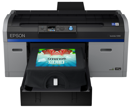 Epson SureColor SC-F2100 DTG CMYK+WHITE  Принтер за директен дигитален печат върху текстил - най-добри цени от FACTOR.BG. Перфектен за печат и щампи върху тениски