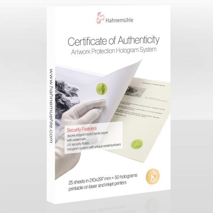 Hahnemuehle Сертификат за автентичност