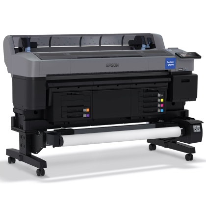 Epson SC-F6400H сублимационен принтер, показан без сублимационна хартия, конфигурация CMYK + Оранжево и Виолетово сублимационни мастила