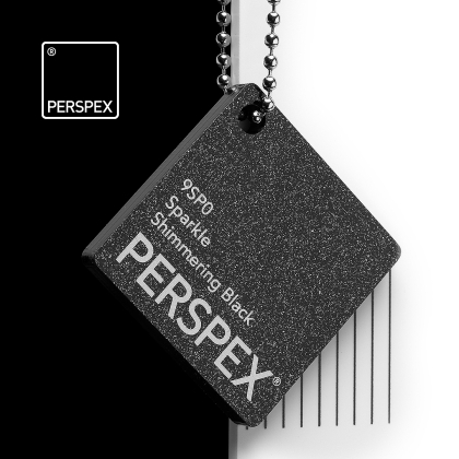 PERSPEX Sparkle 9SP0 Shimmering BLACK acrylic sheets