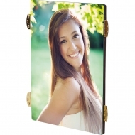 Ж7 CL - Rectangle photo panel with hinges - Center, HDF, White, Gloss , 88,9 x 127 x 6,35 mm