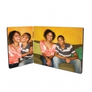 Rectangle photo panel with hinges - Left and right panels, HB, White, Gloss, 88.9 x 127 + 127 x 177.8 mm x 6.35 mm