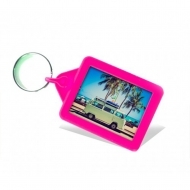 Soft Touch Passport Keyring Pink (insert 35 x 45 mm)