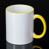 Sublimation mug 11 oz, colored rim and handle
