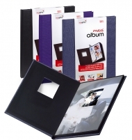 Easy Gifts Макси Албум за 10 снимки 20x25, с прозорче, Асорти (черен, син, пурпурен) кутия 6 бр.